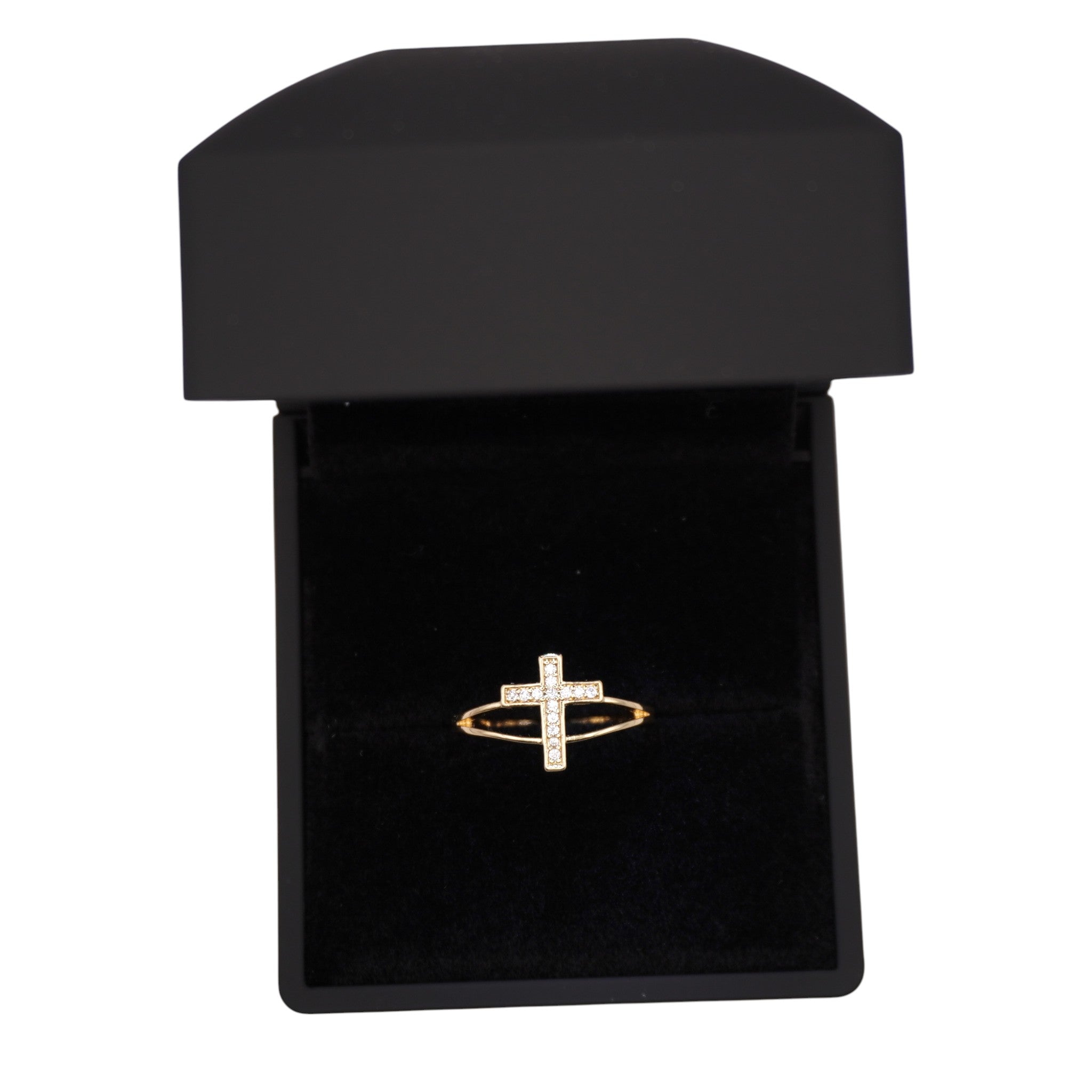 Anello Croce Aurea Minimal