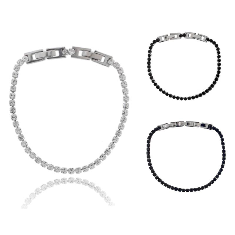 Bracciale Tennis “Equilibrio” in Acciaio con Pietre