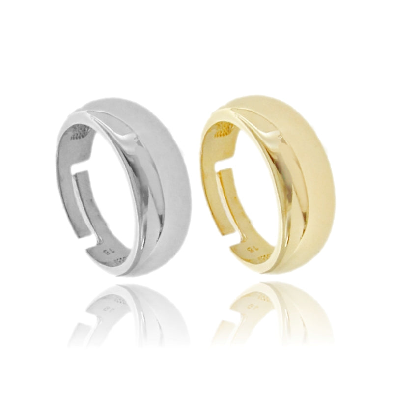 Anello Aura Band – Fascia Bombata Regolabile in Argento 925