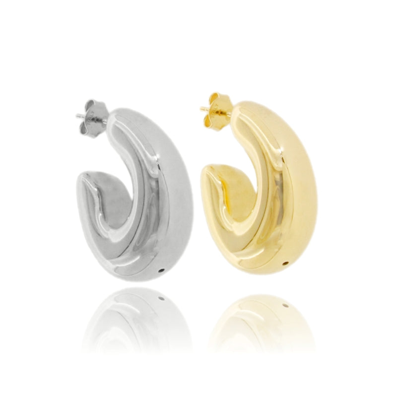 Orecchini “Soft Curve” – Cerchi Virgoletta in Argento 925