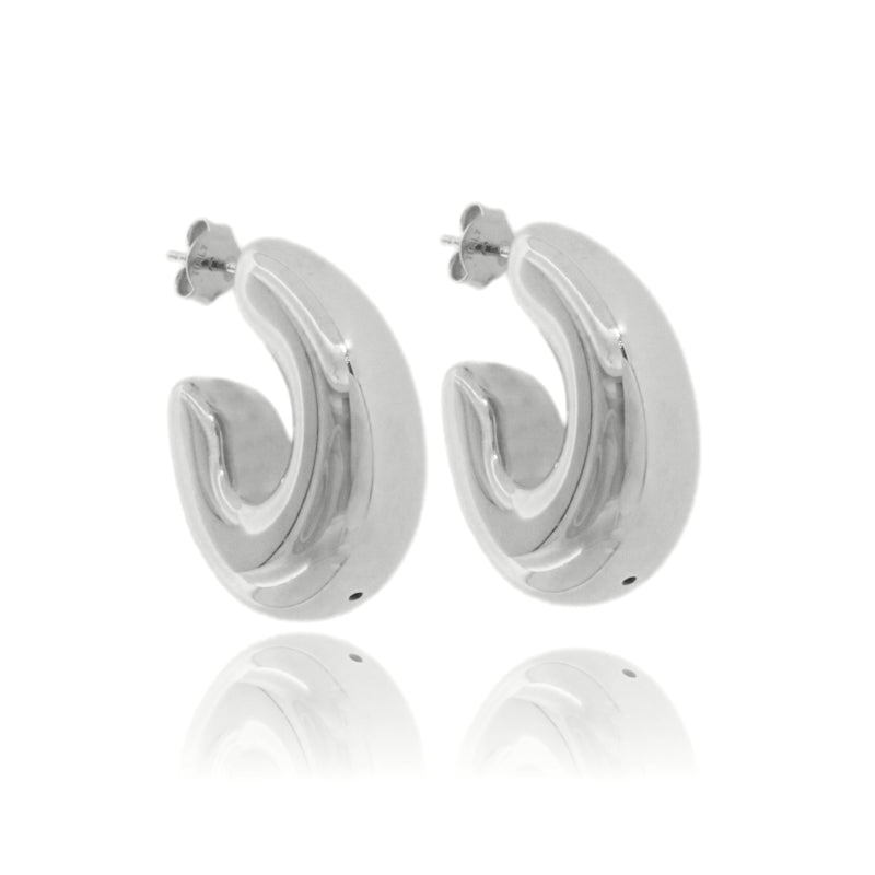 Orecchini “Soft Curve” – Cerchi Virgoletta in Argento 925