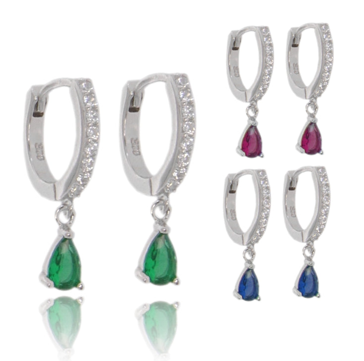 Lacrima Aurea – Orecchini a Cerchio con Goccia in Argento