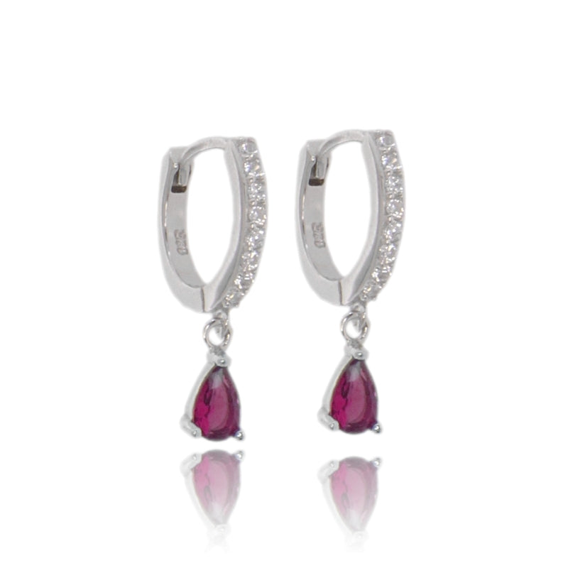 Lacrima Aurea – Orecchini a Cerchio con Goccia in Argento