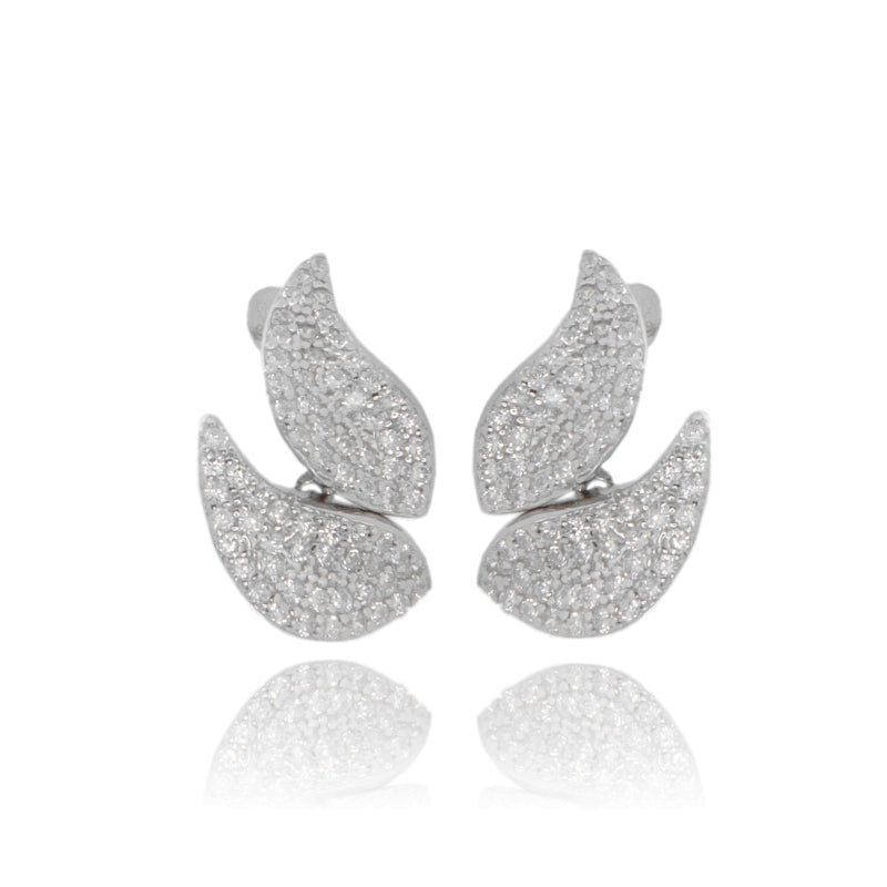 Orecchini Leaf Glow – Foglie Brillanti in Argento 925 con Zirconi