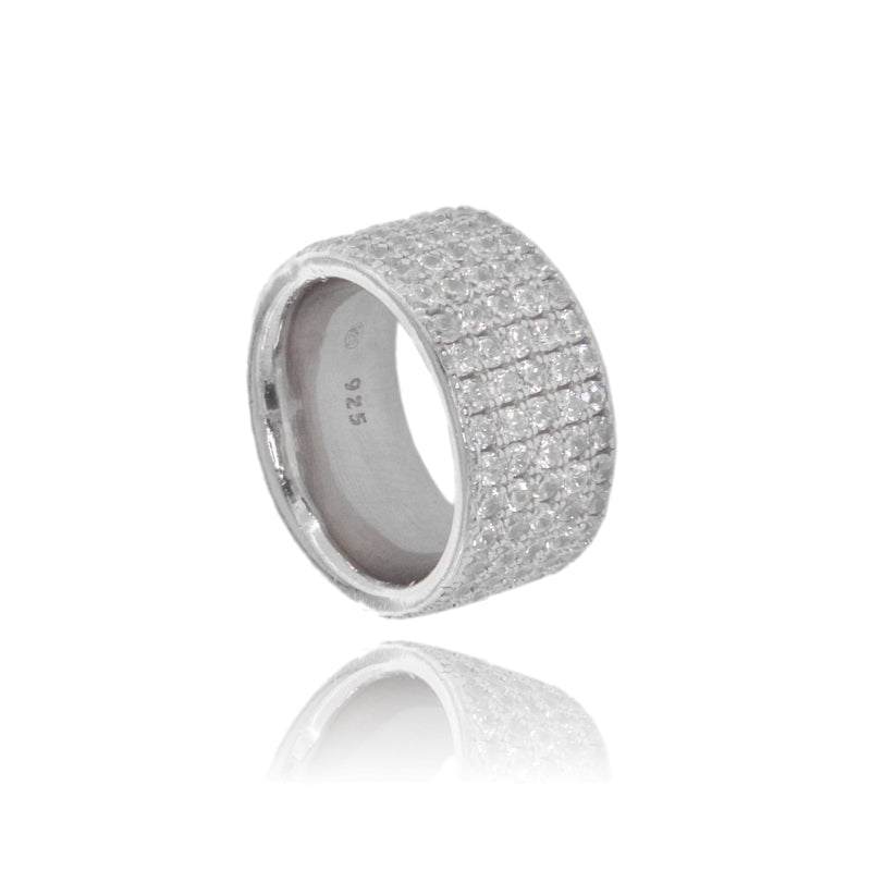 Anello “Luce Piena” – Fascia Pavé in Argento 925