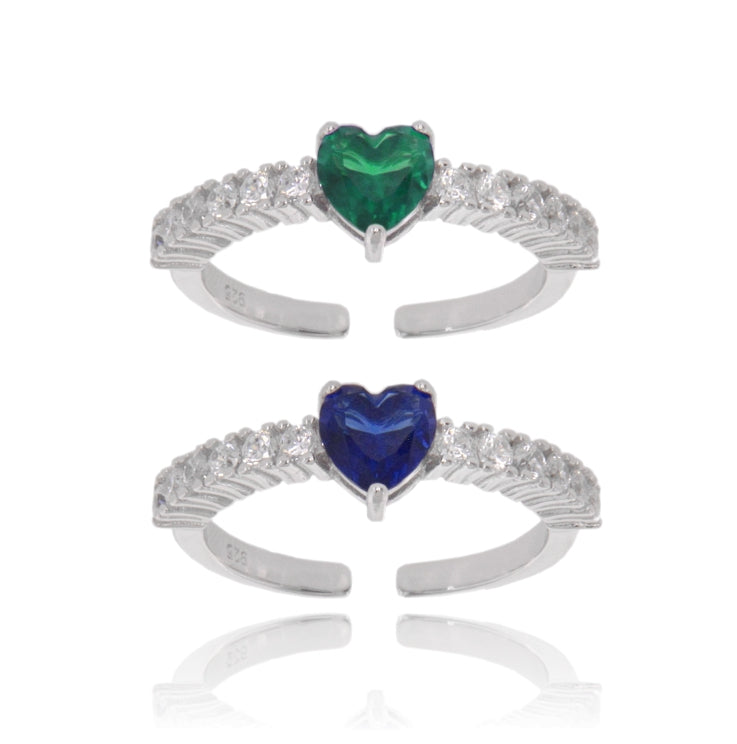 Heart Glow – Anello Cuore in Argento 925 con Zirconi