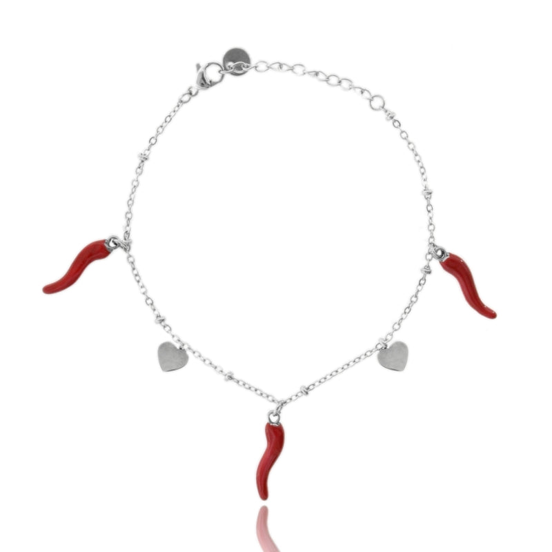 Bracciale Talismano Fortuna – Cornetti Smaltati Pendenti