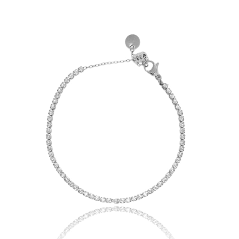 Bracciale Tennis “Linea Pura” in Acciaio con Zirconi