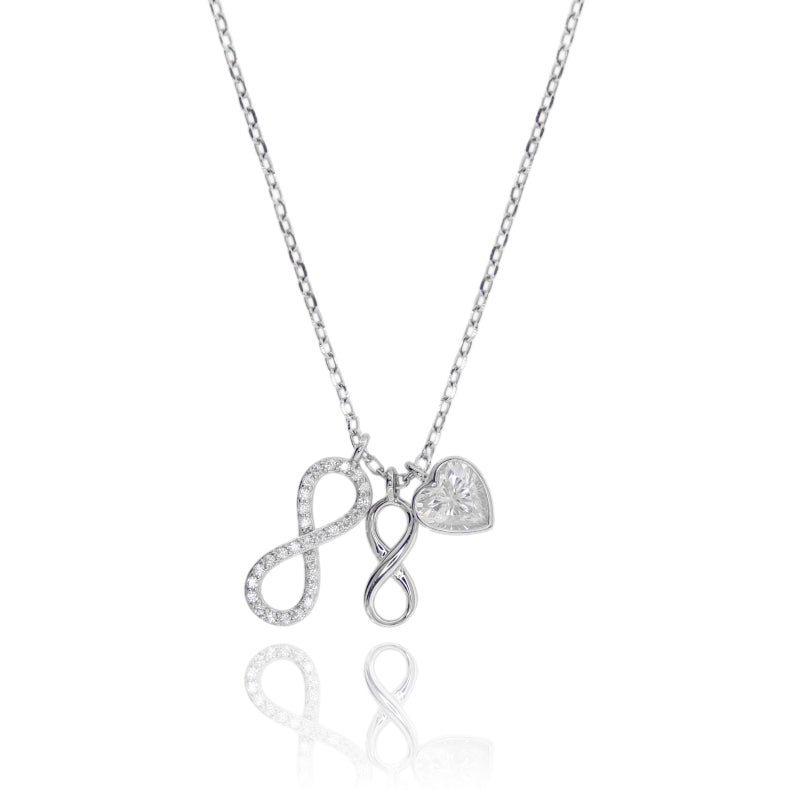 Collana Eterna Connessione – Infinito e Cuore in Argento 925