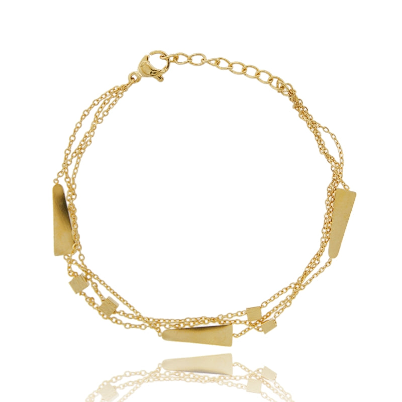 Golden Layers – Bracciale Multifilo in Acciaio Dorato