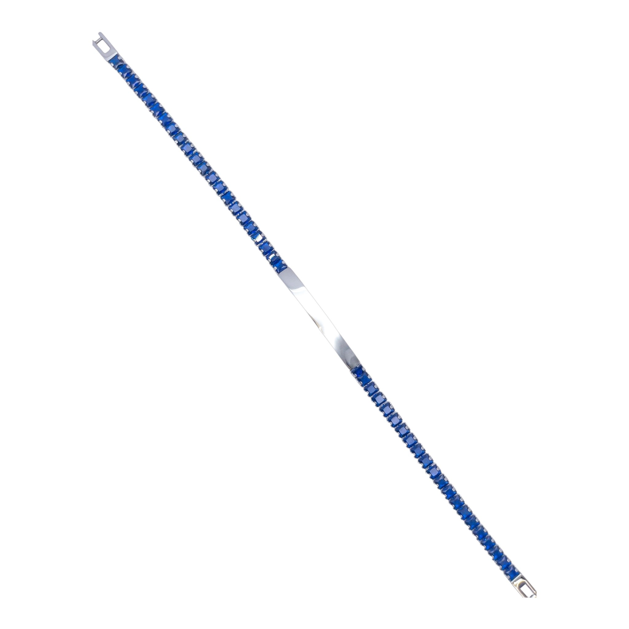 Bracciale Onda Notturna – Argento e Pietre Blu