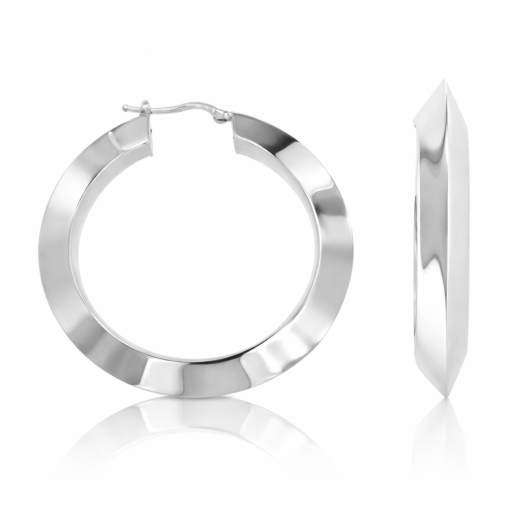 Orecchini Aura Edge – Cerchio Geometrico in Argento 925