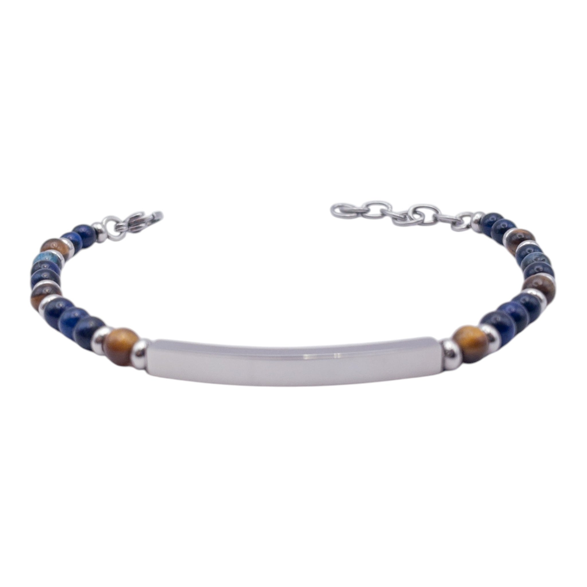 Bracciale Terra e Mare – Acciaio e Pietre Naturali