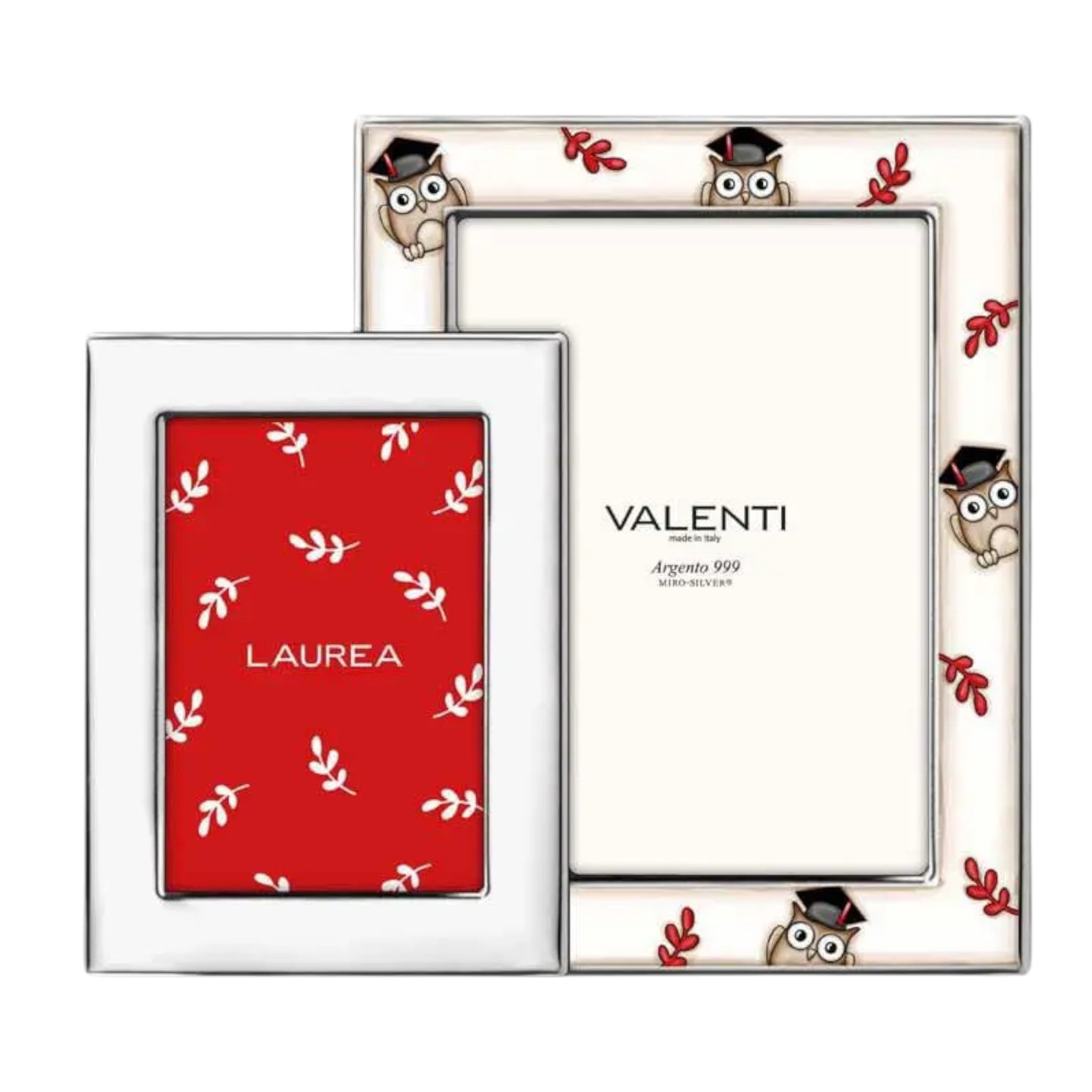 Cornice Doppia Laurea in Argento 925 Valenti 9×13 – 13×18