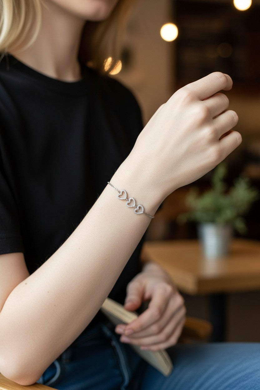 Bracciale Cuori Intrecciati - Argento 925