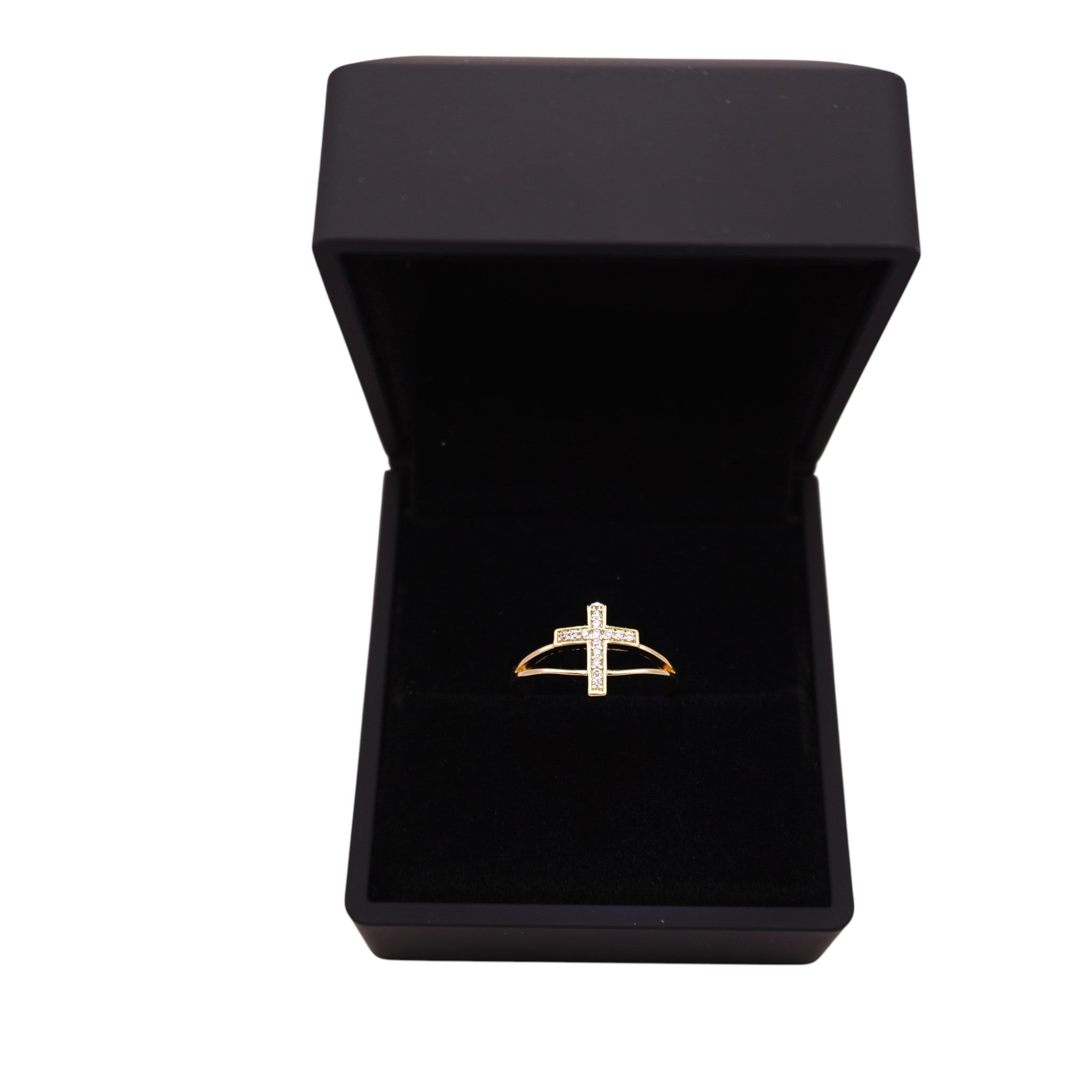 Anello Croce Aurea Minimal