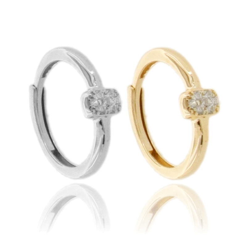 Linea Essenziale – Anello Regolabile con Rettangolo di Zirconi in Argento 925