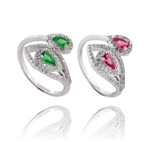 Doppia Tentazione – Anello Contrarié Serpente in Argento 925 con Zirconi