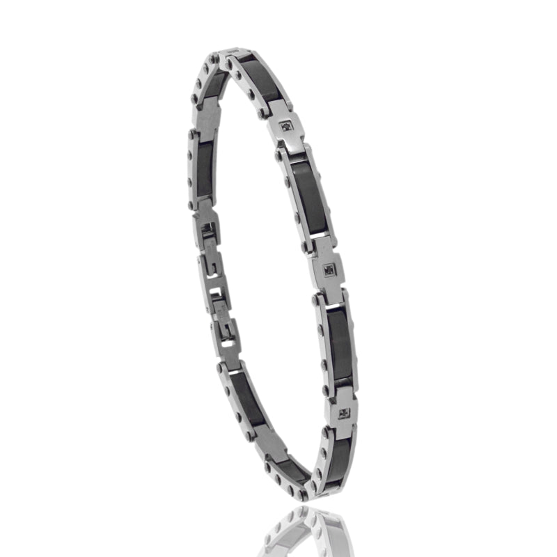Bracciale Nexus Black – Acciaio, Ceramica & Zirconi