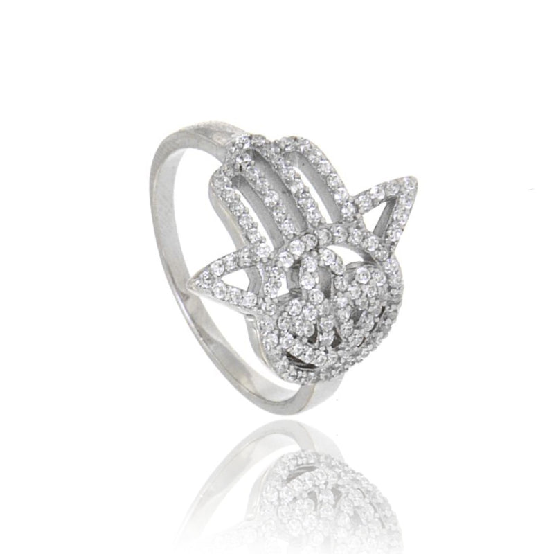 Anello Hamsa Lux – Mano di Fatima in Argento 925