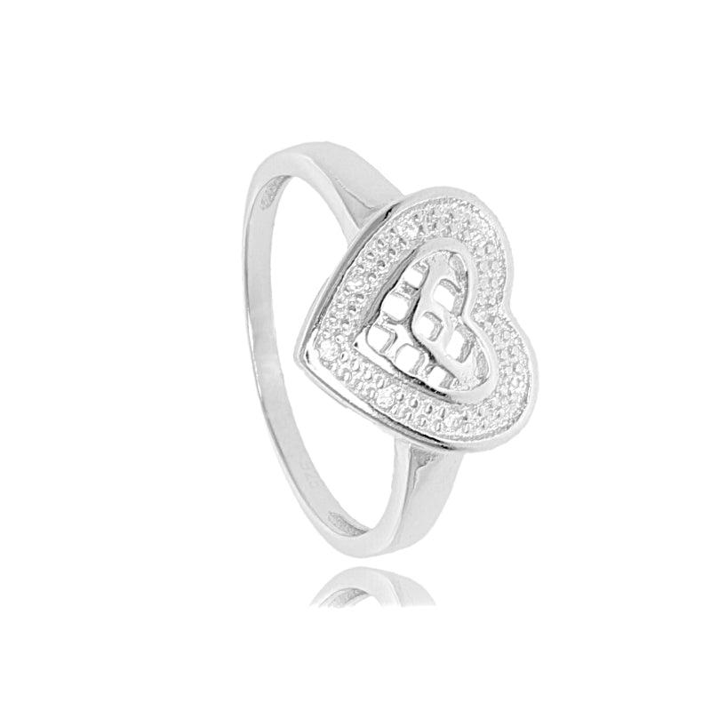 Anello “Cuore Intreccio” in Argento 925 con Zirconi