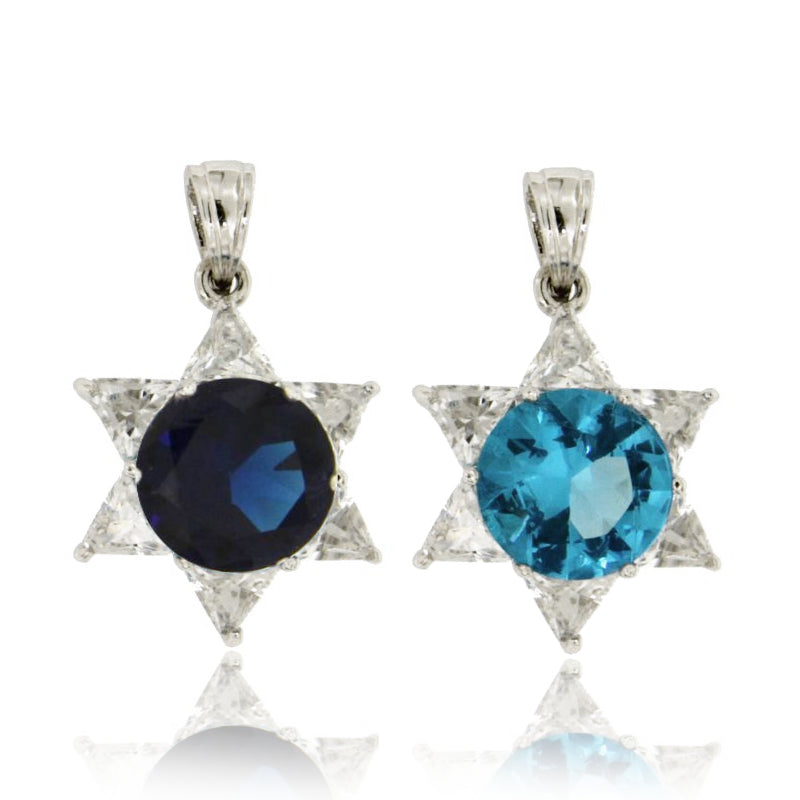 Stella di Luce – Ciondolo Passante con Cristallo Colorato in Argento 925