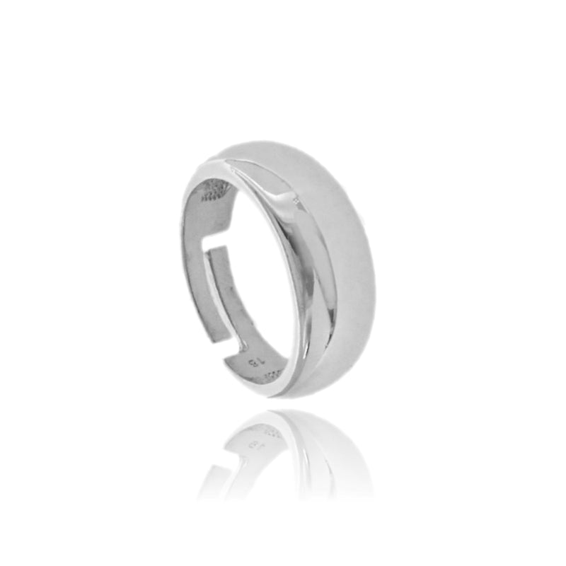 Anello Aura Band – Fascia Bombata Regolabile in Argento 925