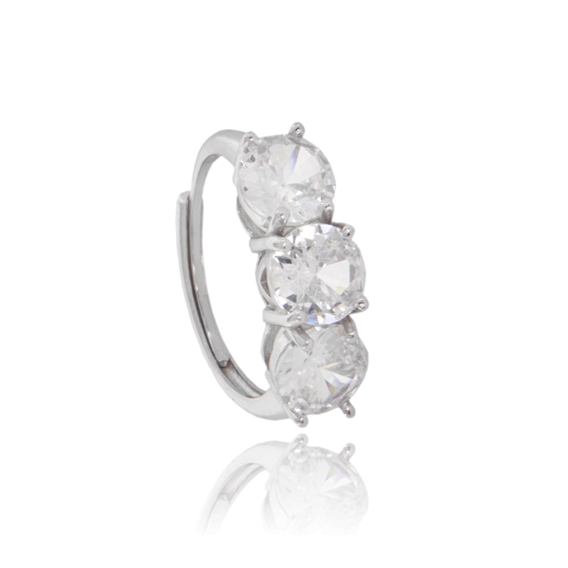 Anello Trinity Lux – Tre Zirconi in Argento 925