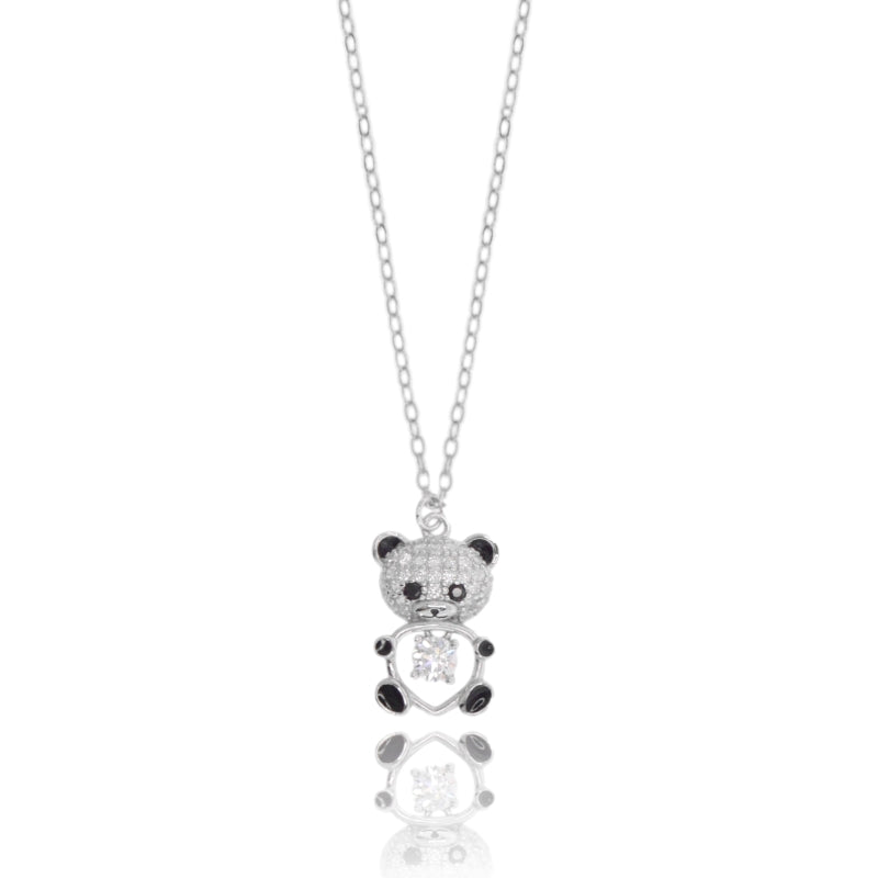 Dolce Custode – Collana con Orsetto in Argento 925 e Zirconi