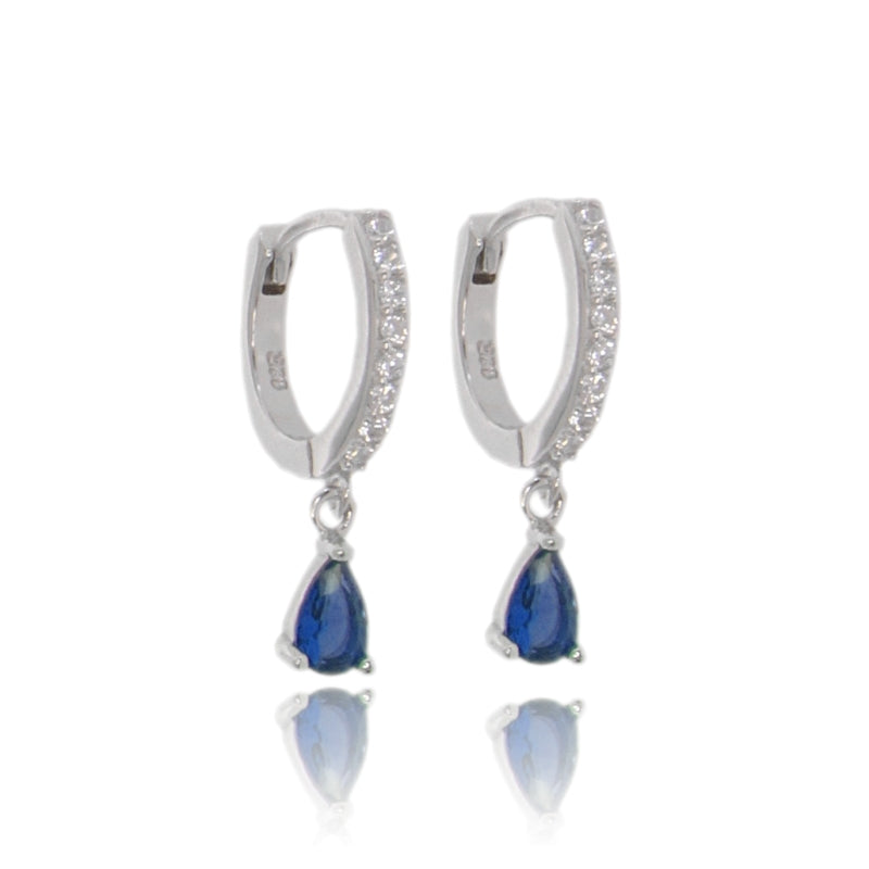 Lacrima Aurea – Orecchini a Cerchio con Goccia in Argento