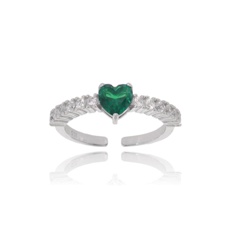 Heart Glow – Anello Cuore in Argento 925 con Zirconi