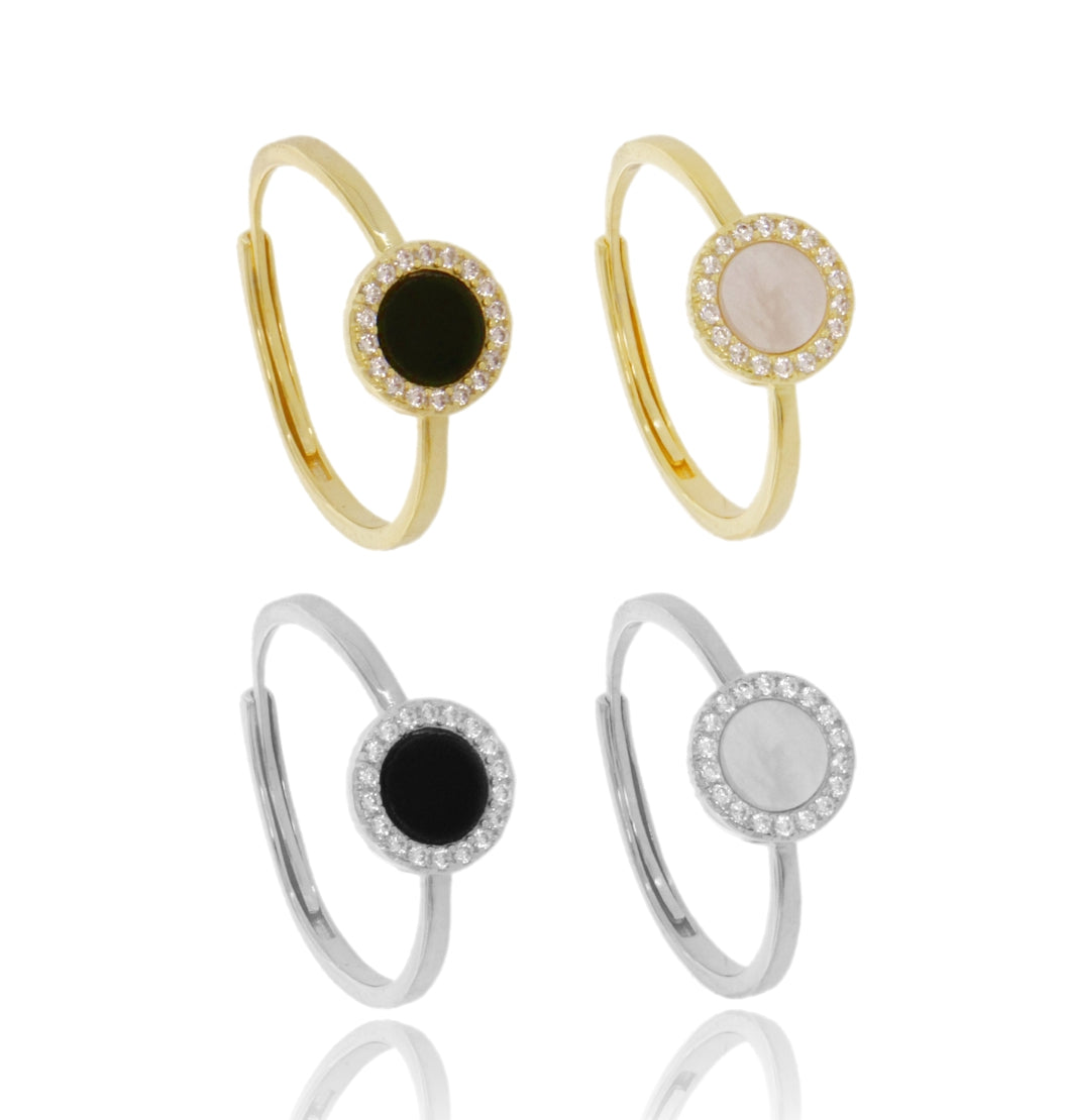 Anello Aura Circle – Argento 925 con Pietra Naturale e Zirconi