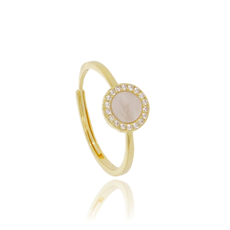 Anello Aura Circle – Argento 925 con Pietra Naturale e Zirconi