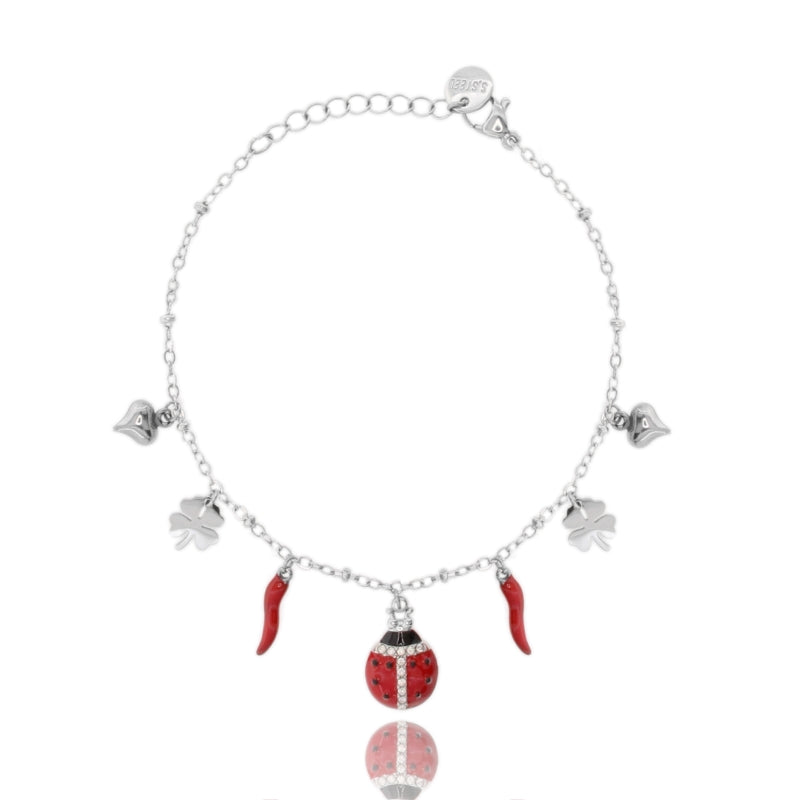Bracciale Portafortuna Mediterraneo – Coccinella, Corni & Quadrifogli
