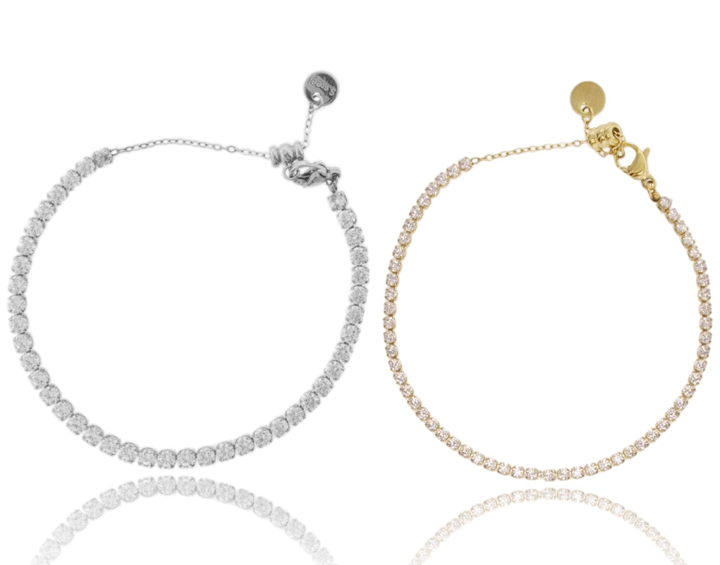 Bracciale Tennis “Linea Pura” in Acciaio con Zirconi