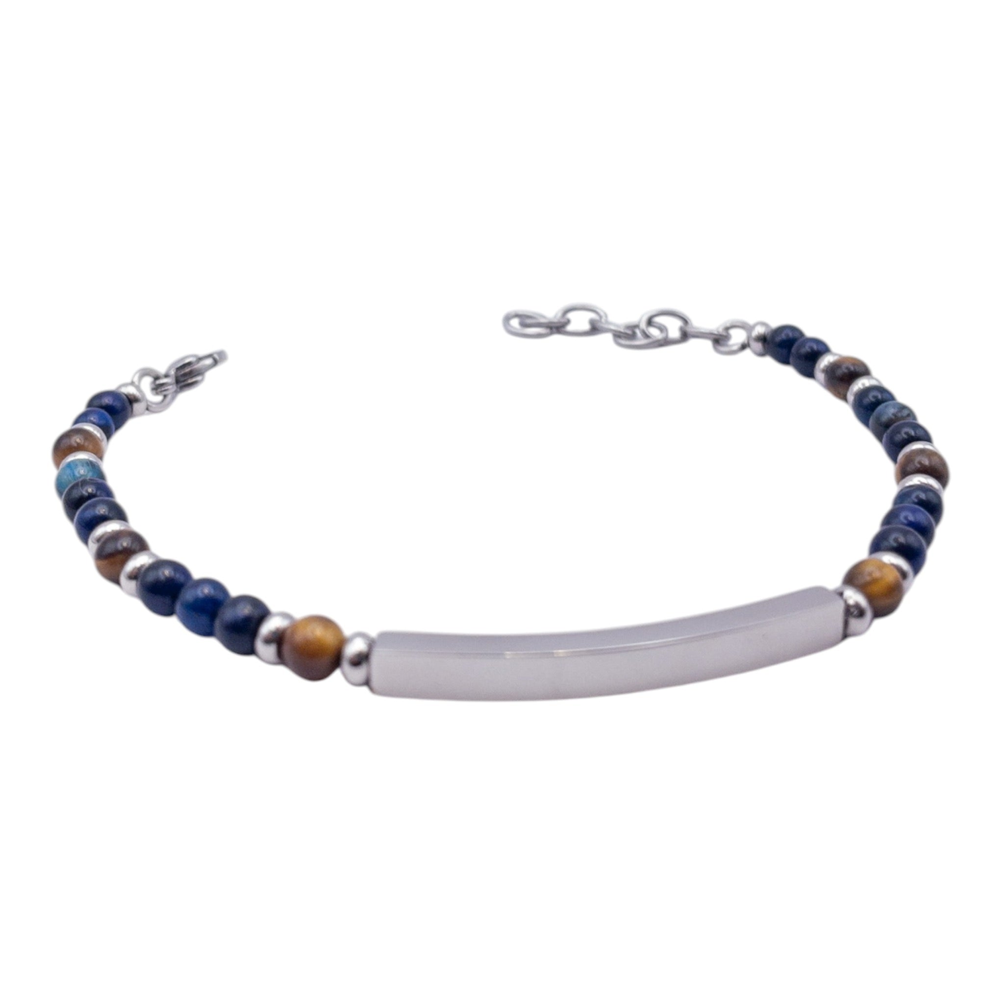 Bracciale Terra e Mare – Acciaio e Pietre Naturali