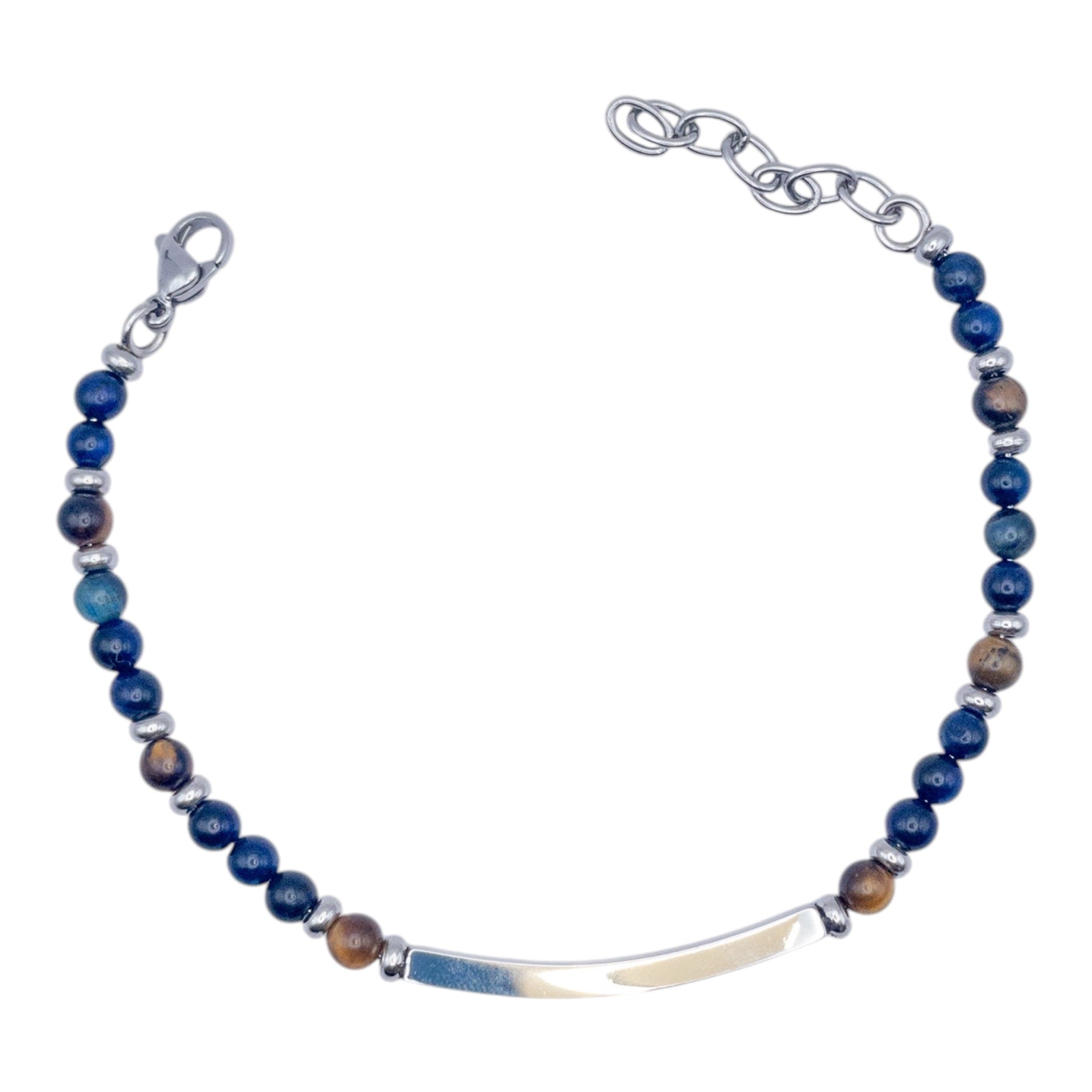 Bracciale Terra e Mare – Acciaio e Pietre Naturali