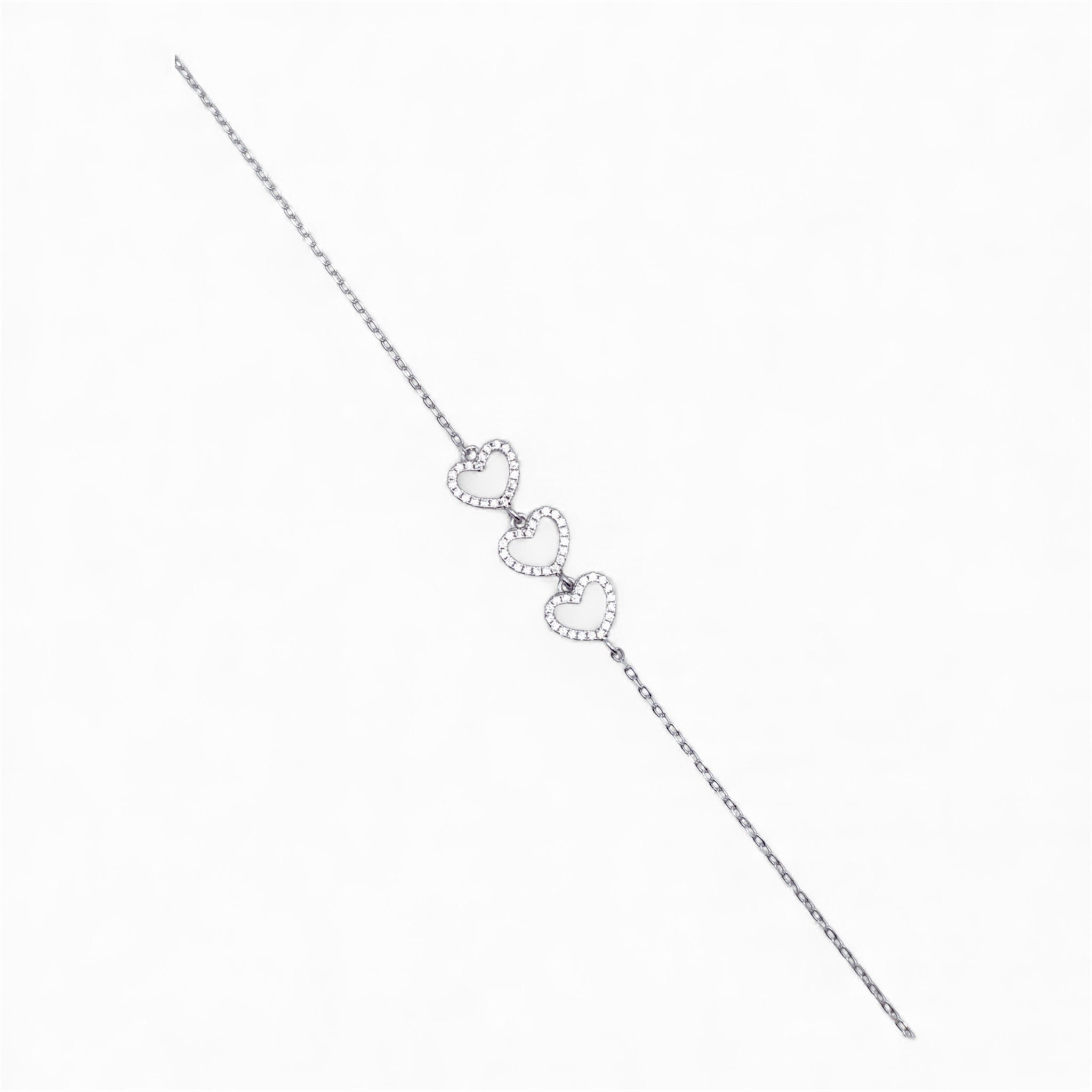 Bracciale Cuori Intrecciati – Argento 925 e Zirconi