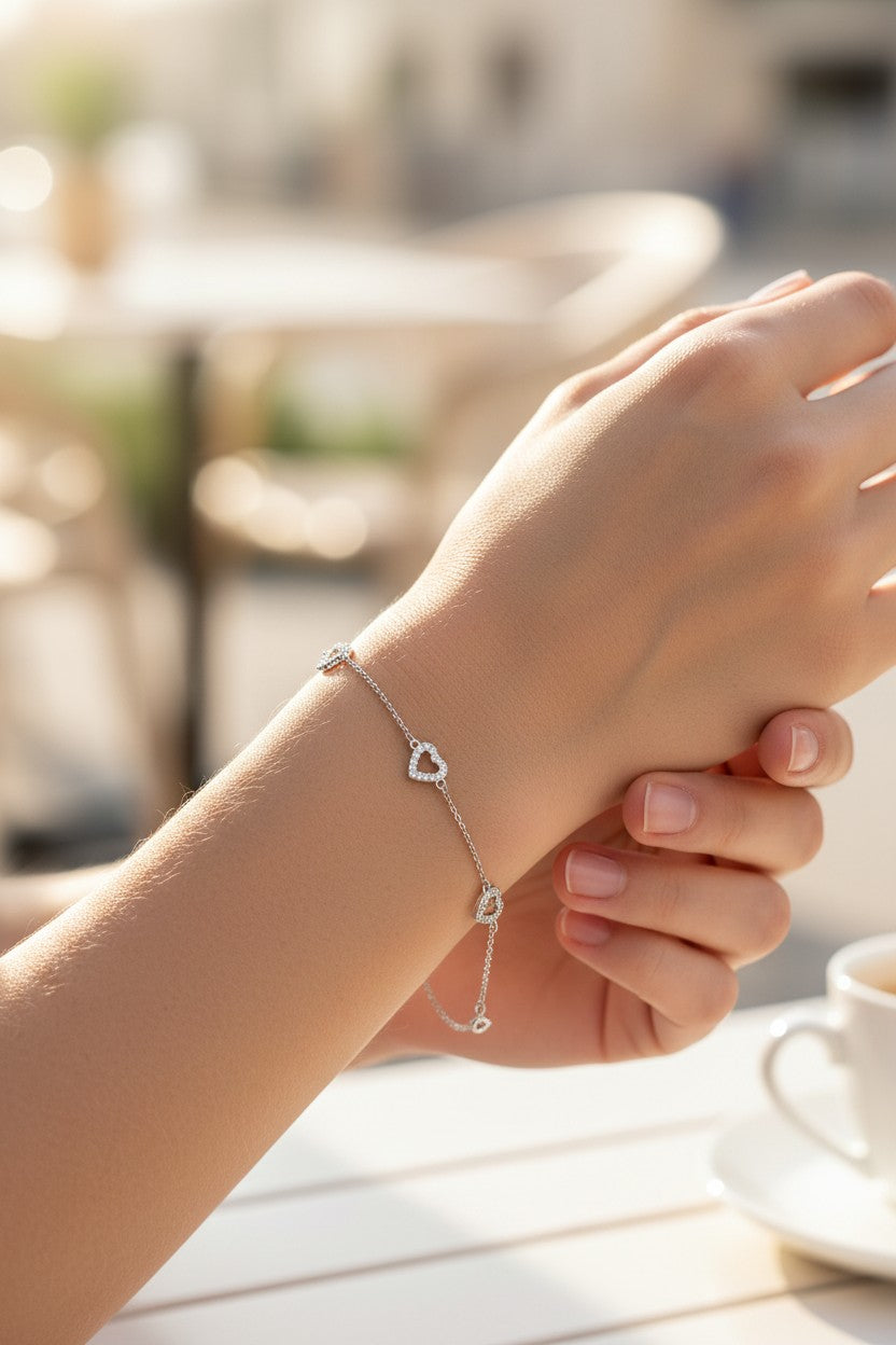 Bracciale Tre Cuori - Argento 925